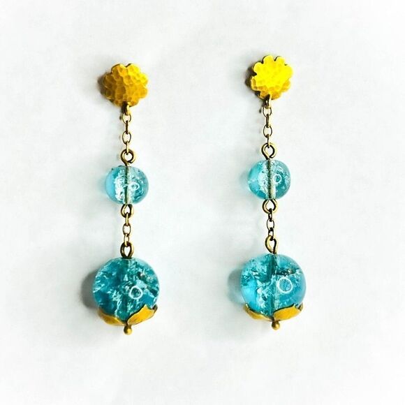 ANTIQUE- 10k Gold Art Nouveau Earrings Victorian Screwback Earrings ca.1894-5.3g - Picture 5 of 15